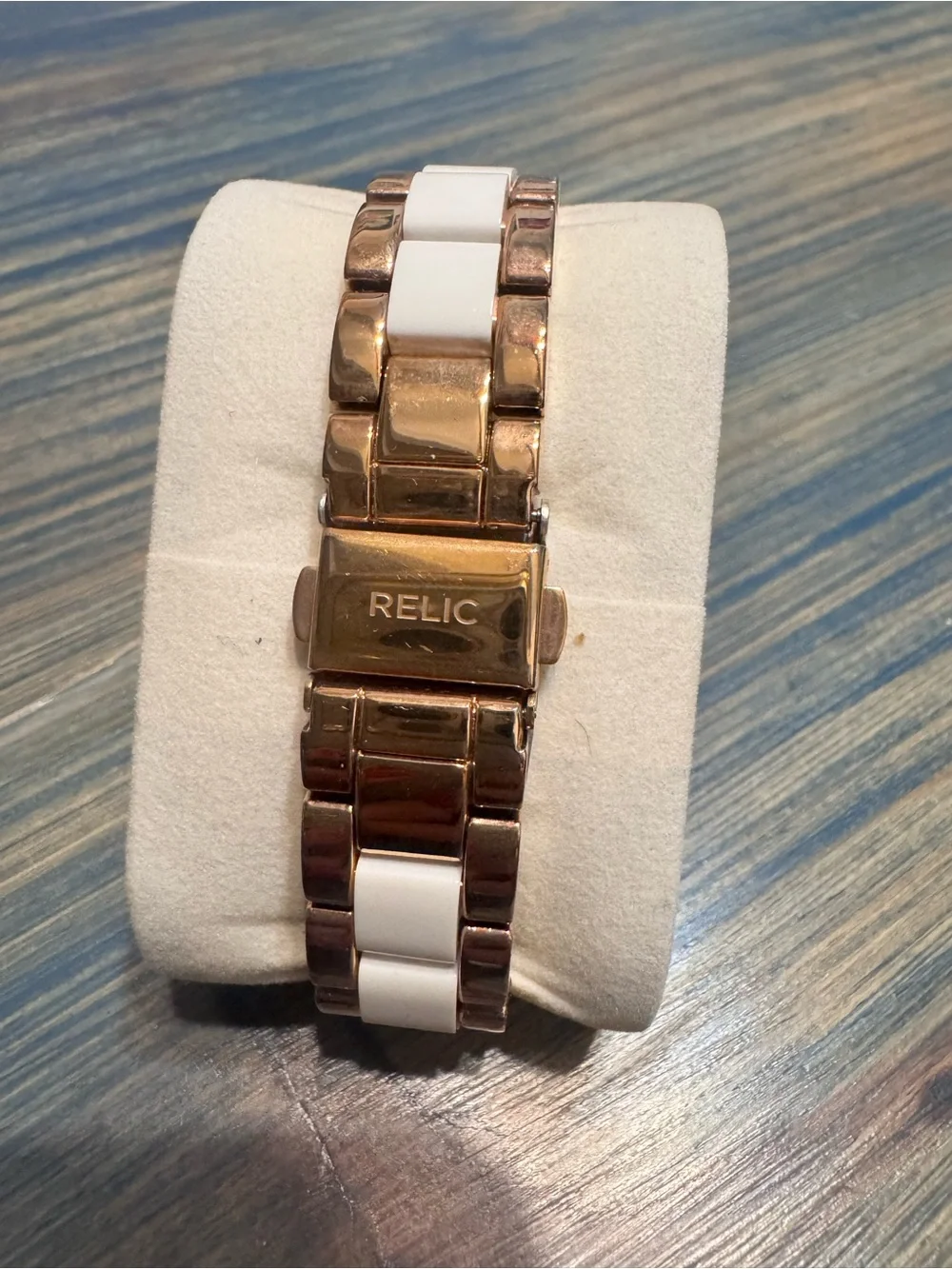Relic Rose Gold and White Crystal Bezel Women's Watch